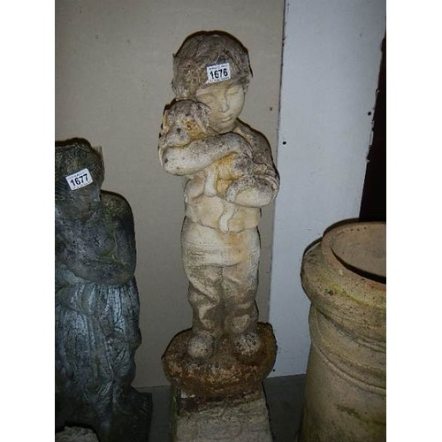 1676 - A boy garden statue, COLLECT ONLY