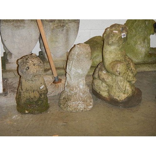 1699 - Three garden ornaments, COLLECT ONLY