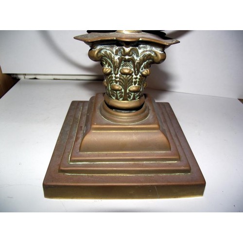 1454 - A Victorian brass oil lamp base/