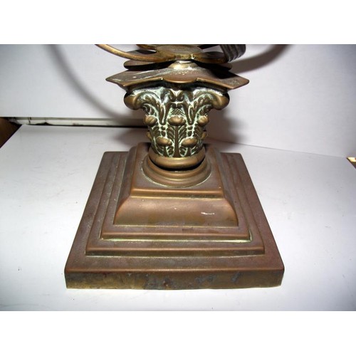 1454 - A Victorian brass oil lamp base/