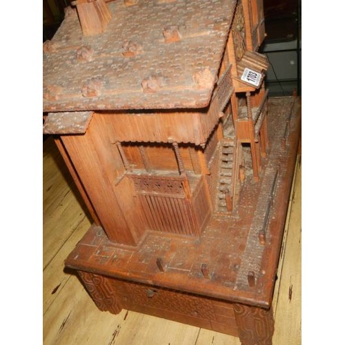 1703 - A rare Victorian Black Forest Swiss cottage musical box/clock.  Chimes on the hour and half hour, mu... 