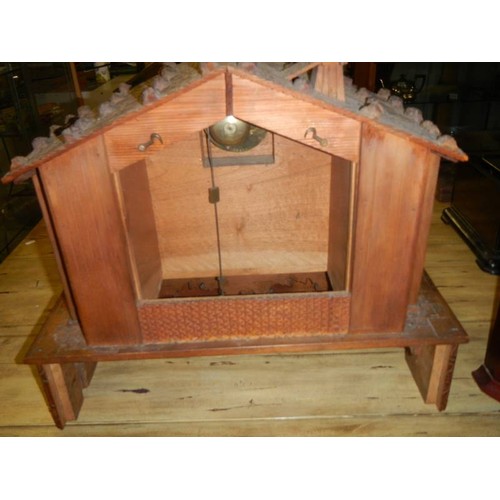 1703 - A rare Victorian Black Forest Swiss cottage musical box/clock.  Chimes on the hour and half hour, mu... 