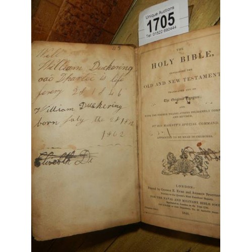 1705 - A Naval & military bible, printed by George E Eyre & William Spottiswoode 1843. (Also contains flowe... 