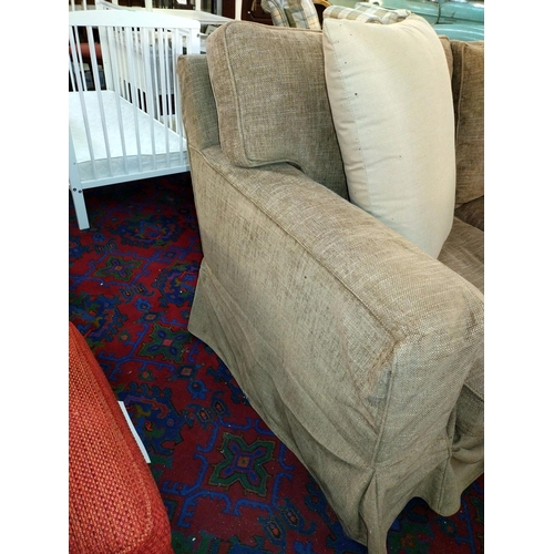 319 - A large 2 seater light brown sofa, COLLECT ONLY