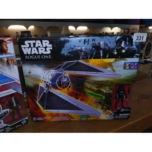 331 - A Star Wars Rogue One Nerf and a Star Wars Force link resistance ski speeder, both sealed