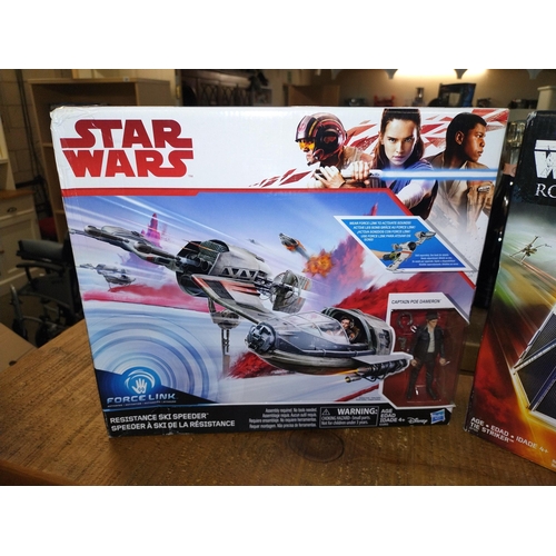 331 - A Star Wars Rogue One Nerf and a Star Wars Force link resistance ski speeder, both sealed