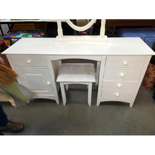 339 - A Julian Bowen dressing table mirror and stool (137cm x 43cm x height 72cm), COLLECT ONLY