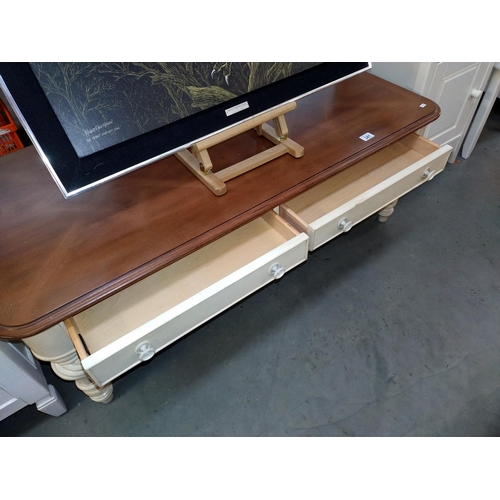 341 - A large coffee table with 2 drawers made by Bassett (133cm x 67cm x height 50cm), COLLECT ONLY