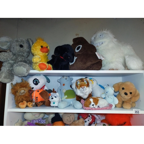 354 - A large quantity of soft toys including the hungry caterpillar box (empty), COLLECT ONLY