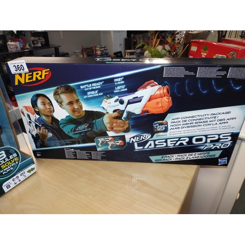 360 - A sealed boxed Nerf laser ops pro and spy code Hackathon (opened)