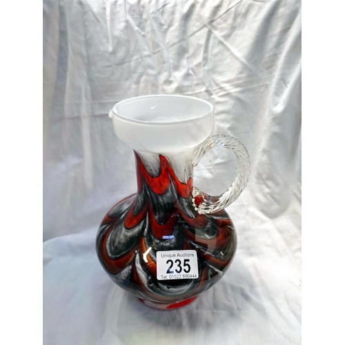 235 - 1970's Murano glass jug by Carlo Moretti, height 23.5cm