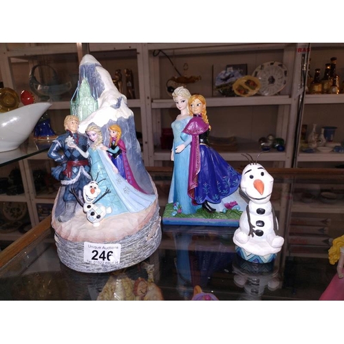 246 - 3 Disney traditions figures, Frozen figures including Sisters Forever