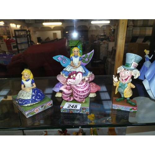 248 - 4 Disney traditions Alice in Wonderland figures