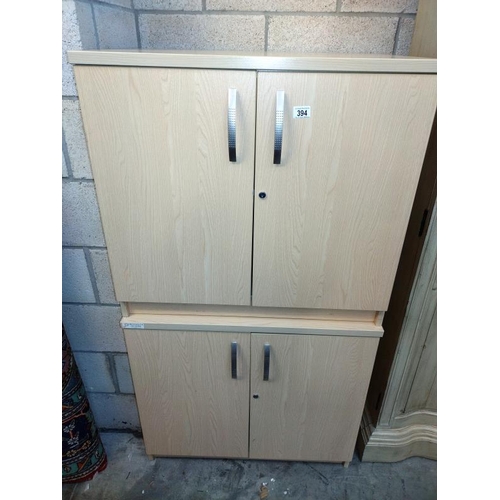 394 - A pair of light wood finished office cabinets (81cm x 61cm x 73cm high)