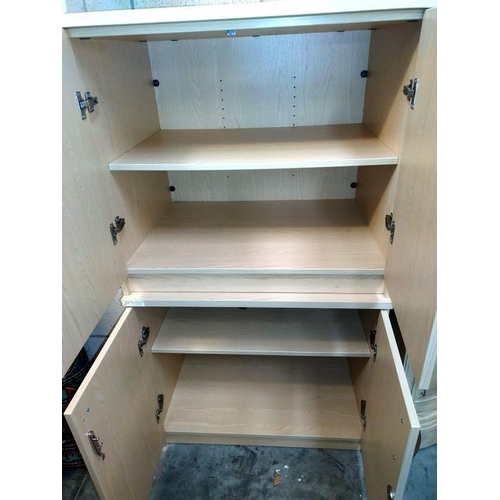 394 - A pair of light wood finished office cabinets (81cm x 61cm x 73cm high)