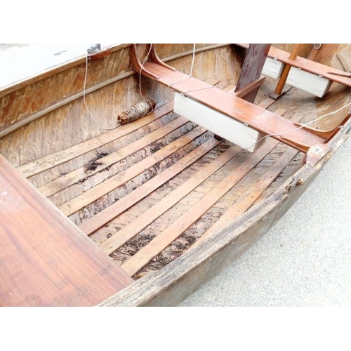 459 - Little Naiad sailing boat/dingy, needs attention to hull, complete with mast A/F. COLLECT ONLY