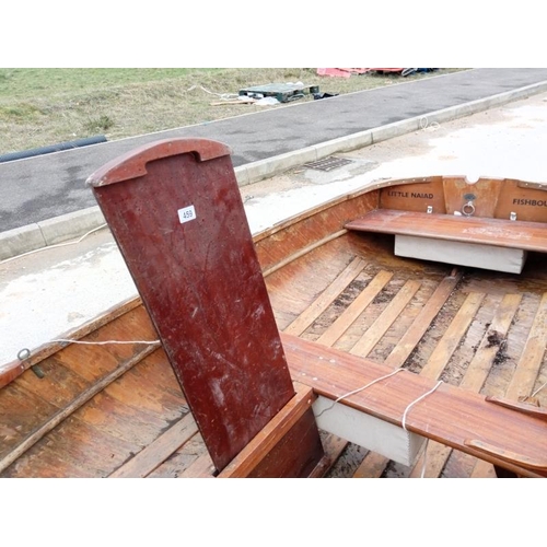 459 - Little Naiad sailing boat/dingy, needs attention to hull, complete with mast A/F. COLLECT ONLY