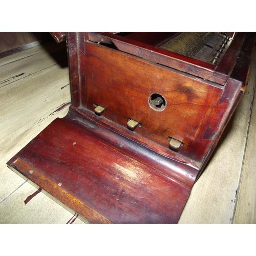 1458 - A Victorian musical box, 33cm barrel, missing winding handle, COLLECT ONLY