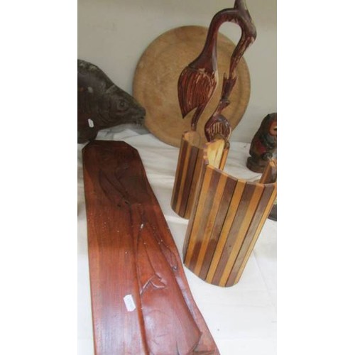 25 - A mixed lot of wooden items including wine rack, COLLECT ONLY.