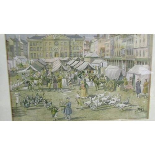 26 - A framed and glazed market scene, COLLECT ONLY.