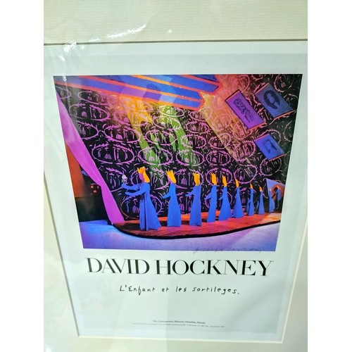 1320 - David Hockney (b.1937) Two poster prints, one 'a private view' Editions Graphiques Gallery London th... 