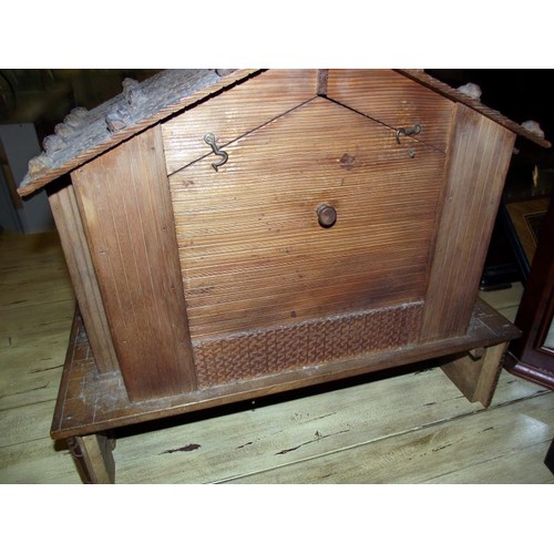 1703 - A rare Victorian Black Forest Swiss cottage musical box/clock.  Chimes on the hour and half hour, mu... 