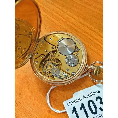 1103 - A 9ct gold pocket watch, in working order.