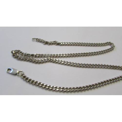 233 - A silver hall marked chain, 62 cm, 43 grams.