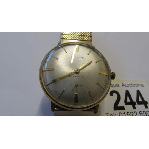 244 - An Everote shock resistant gent's wrist watch in good working order.