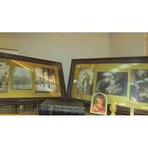 46 - Two framed and glazed religious prints, bible etc., COLLECT ONLY.