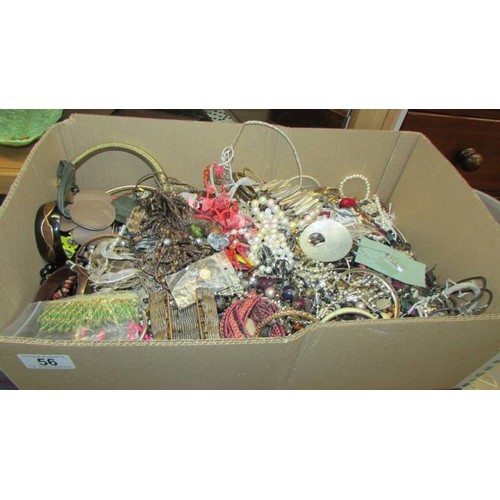 56 - A large box of costume jewellery.