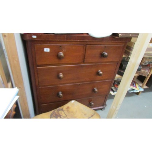 60 - A two over three mahogany chest of drawers, COLLECT ONLY.