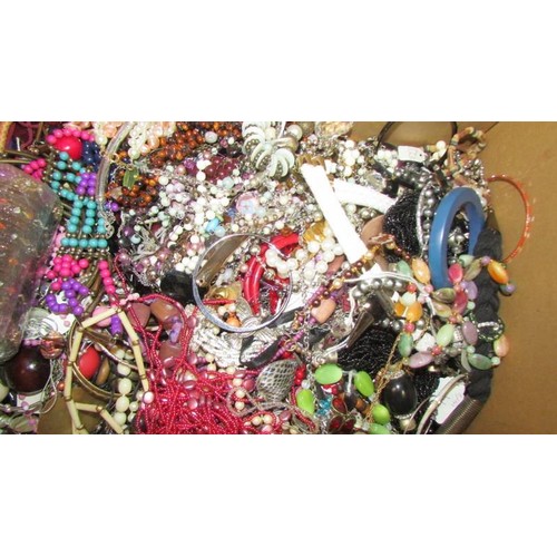 68 - A large box of costume jewellery.