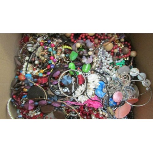 84 - A large box of costume jewellery.