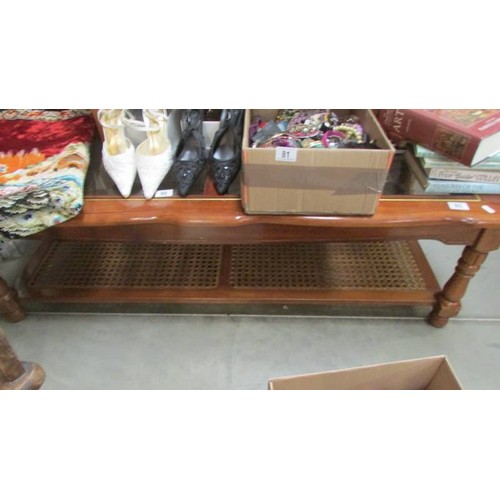 85 - A good quality glass topped coffee table, COLLECT ONLY.