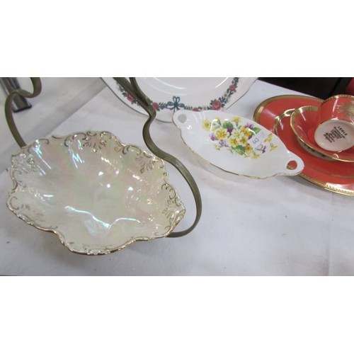 96 - A Limoges France trio, a Spode plate, Wedgwood dish etc.,