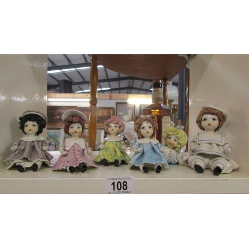 108 - Six Italian doll figures.