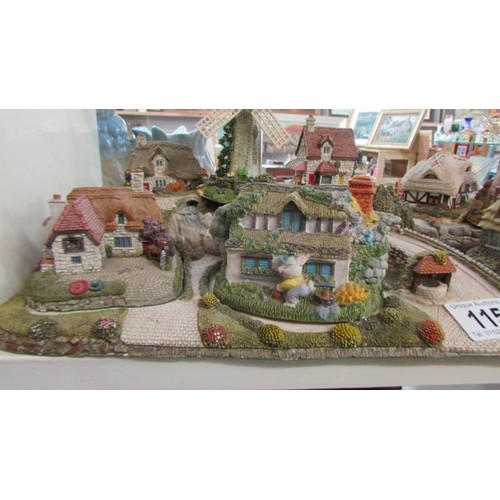 115 - A quantity of cottages on base, including Royal Doulton. COLLECT ONLY.