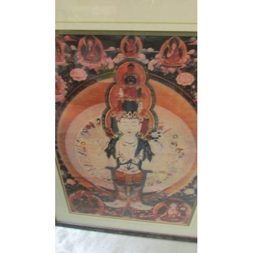 127 - Five framed and glazed prints of Indian Dieties. COLLECT ONLY.