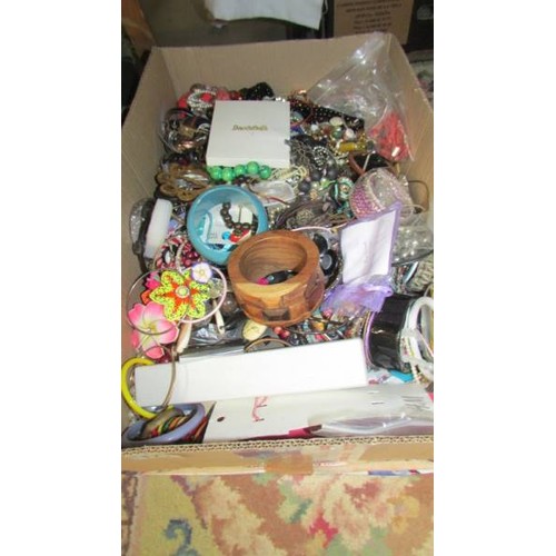 177 - A large box of costume jewellery.