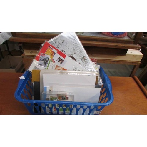 197 - A quantity of first day covers, other stamps, Lincoln ordnance survey map and first decimal coin set... 