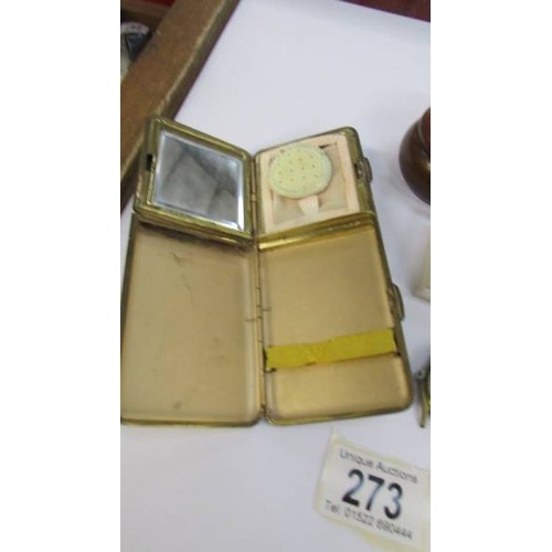 273 - A mixed lot including powder compact / cigarette case etc.,