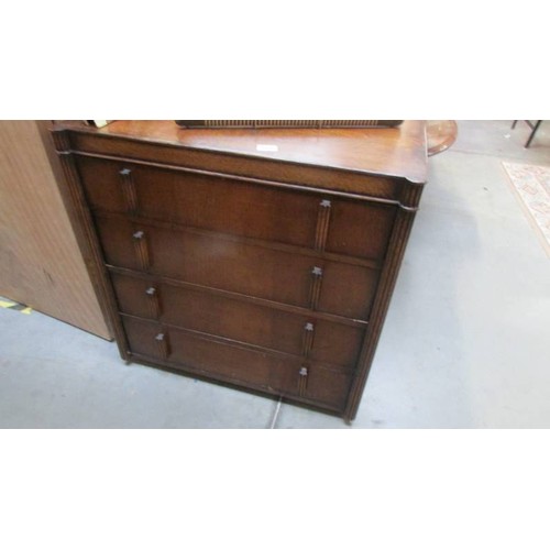 319 - A four drawer oak chest, COLLECT ONLY.