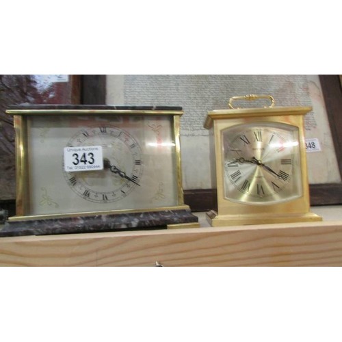 343 - Two mantel clocks.