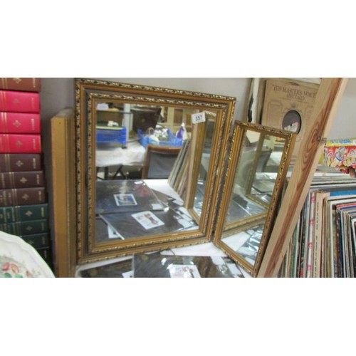 357 - A triple dressing table mirror. COLLECT ONLY.