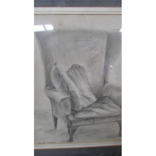 362 - Two framed and glazed drawings by Dorothy Compton, COLLECT ONLY.