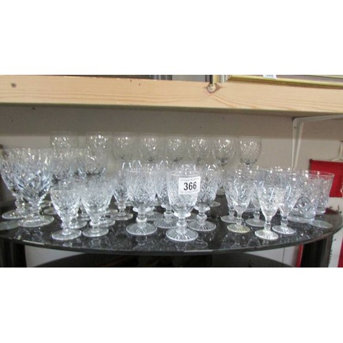 366 - A good lot of cut glass/crystal drinking glasses, COLLECT ONLY.