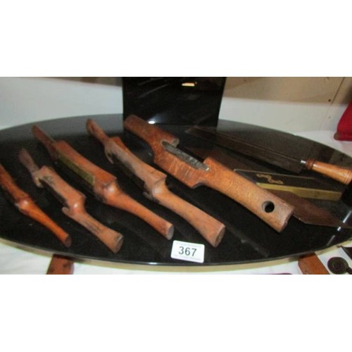 367 - A good lot of vintage tools including drill, planes etc.,