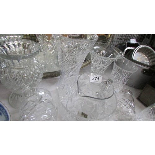 371 - A mixed lot of cut glass. COLLECT ONLY.