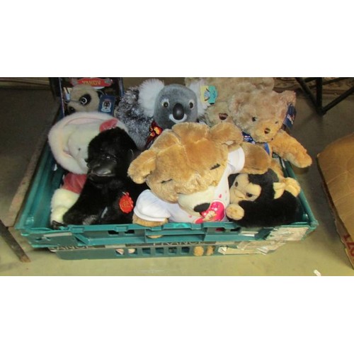 465 - A box of soft toys.